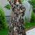 Multi color heavy air tex chinon silk digital print designer gown
