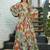 Multi color heavy air tex chinon silk digital print designer gown