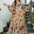 Multi color heavy air tex chinon silk digital print designer gown
