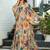 Multi color heavy air tex chinon silk digital print designer gown
