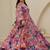 Multi color heavy air tex chinon silk digital print designer gown