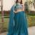 teal premium beads work art silk lehenga set for women