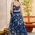 Awesome Teal Blue Thread Embroidered Net Party Wear Lehenga Choli
