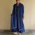 Blue embroidered silk kurta set