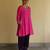 Pink embroidered silk kurta set