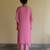 Pink embroidered chiffon kaftan