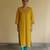 Yellow embroidered chiffon kurta set