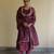 Purple wine embroidered chanderi kurta set