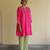 Pink embroidered silk kurta set