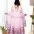 Baby pink organza anarkali set with floral print dupatta and pant