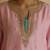 Peach embroidered silk kurta set