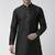 Black embroidered dupion silk kurta