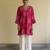 Magenta embroidered chanderi kurta set