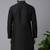 Black embroidered dupion silk kurta