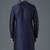 Navy embroidered dupion silk kurta