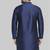 Navy embroidered dupion silk kurta