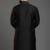 Black embroidered dupion silk kurta