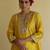 Yellow embroidered silk kurta set