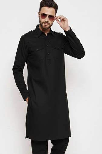 Black cotton kurta
