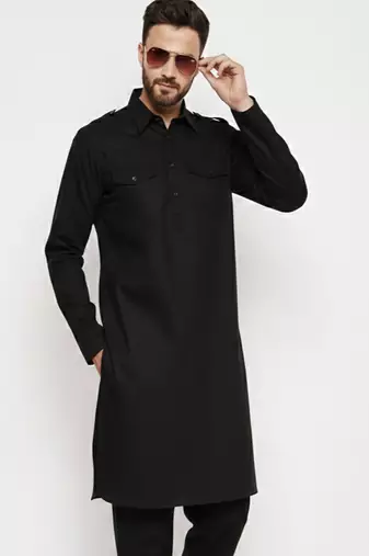 Black cotton kurta