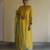 Yellow embroidered tissue kurta set