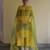 Yellow embroidered tissue kurta set