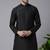 Black embroidered dupion silk kurta