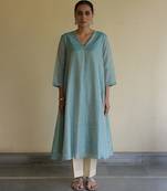 Blue tissue kurta set
