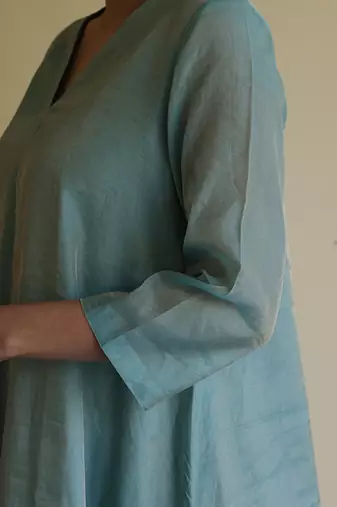 Blue tissue kurta set