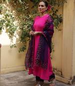 Pink silk kurta set