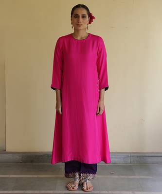Pink silk kurta set 2