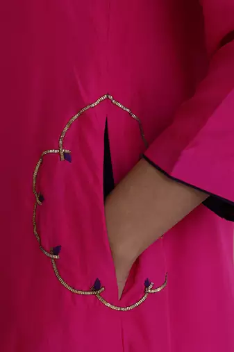Pink silk kurta set