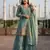 Seafoam green zari embroidered suit