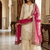 Cream and magenta silk blend sharara