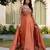Rust orange silk blend embroidered suit