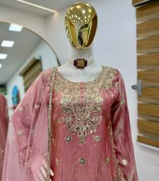 Rose pink silk blend palazzo set