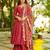 Ruby red tiered anarkali set