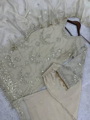 Ivory organza embroidered salwar kameez 4