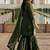 Olive green silk blend embroidered suit