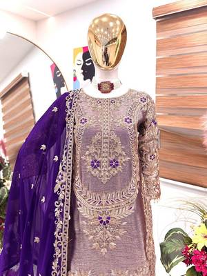 Royal blue heavily embellished sharara set 3