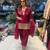 Red embroidered salwar kameez set
