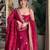Deep crimson silk blend anarkali set