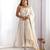 Off-white color banarasi jackquard dola silk anarkali set