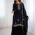 Black color zari sequince work soft crunchy silk anarkali set