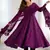 Purple color lucknowi sequince thread work faux georgette anarkali set