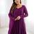 Purple color lucknowi sequince thread work faux georgette anarkali set