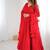 Red color lucknowi sequince thread work faux georgette anarkali set
