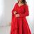 Red color lucknowi sequince thread work faux georgette anarkali set