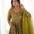 Mehandi green color romansilk chanderi discharge print kediya style top plazzo dupatta.