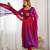 Dark pink color colorfull pedding faux georgette anarkali set